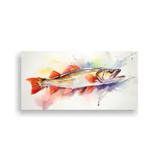 GENERICO - Cuadro Sobre Lienzo Abstracto En Estilo Acuarela D 160x80cm