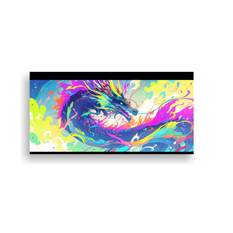 GENERICO - Pintura Decorativa Dragón En Colores Arcoíris Y 160x80cm