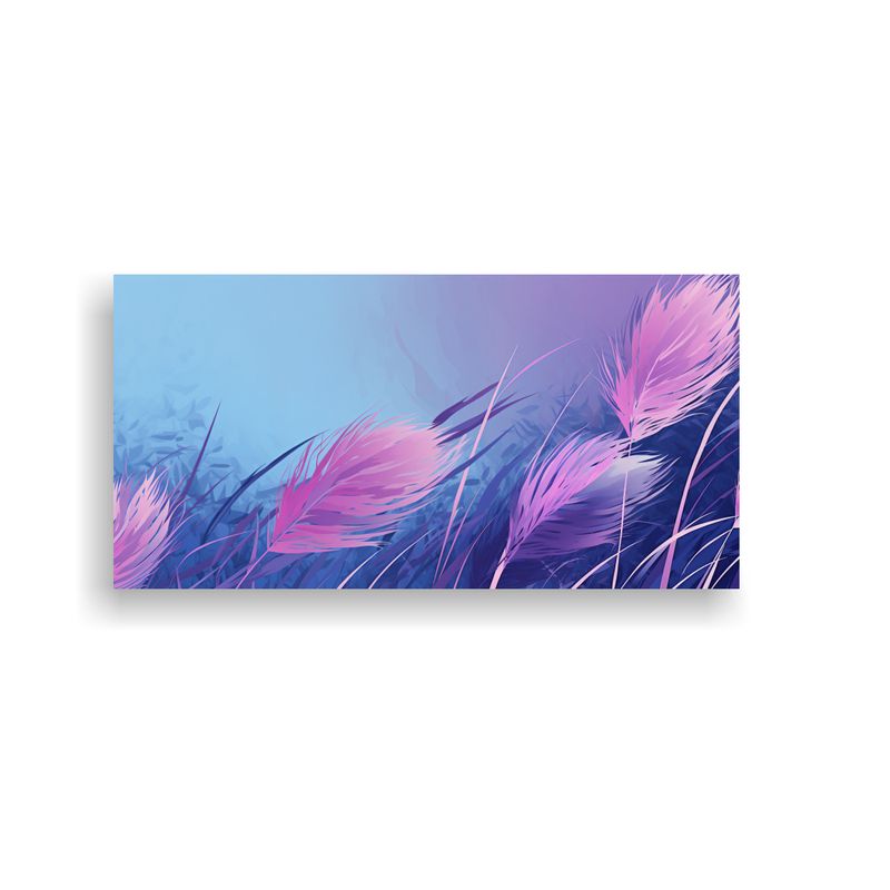 GENERICO - Pinturas Decorativas Pampas Grass En Tonos Morado 160x80cm