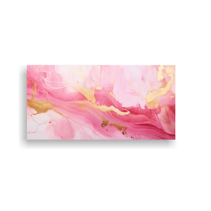 GENERICO - Cuadro Lienzo Decorativo Mármol Rosa Y Dorado Abs 160x80cm
