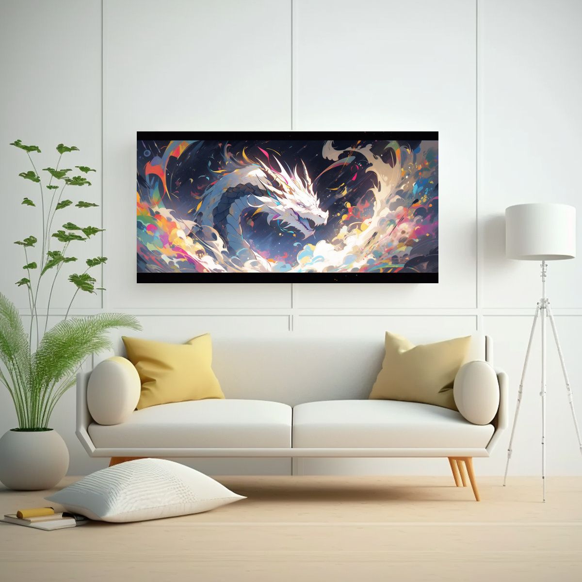 GENERICO - Cuadro Expresión Cultural Dragón En Colores Arc 160x80cm