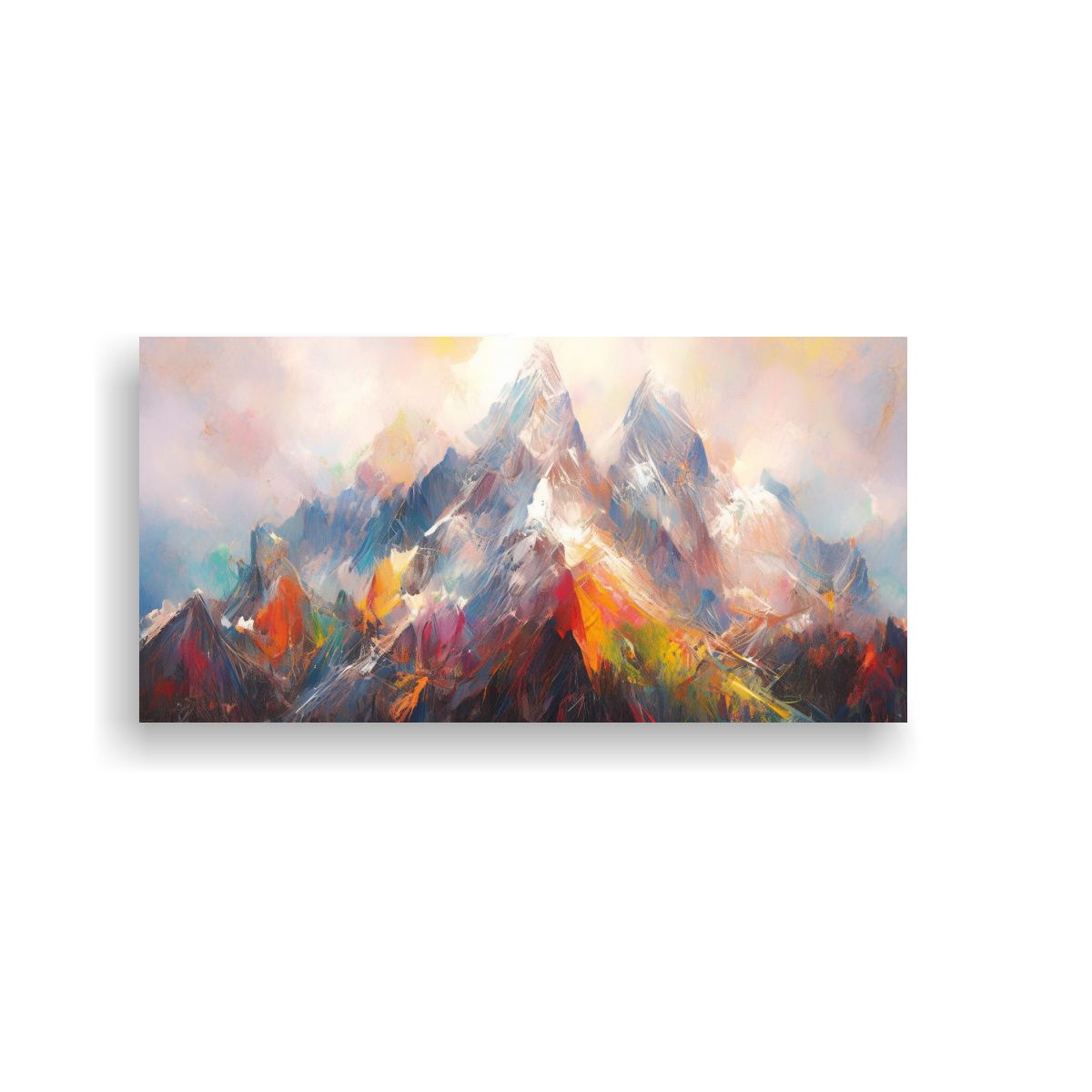 GENERICO - Cuadros De Montañas Y Arcoíris Para Decorar Sal 160x80cm.