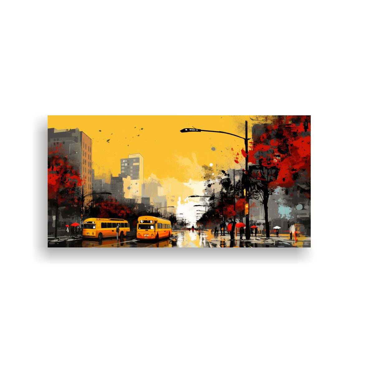 GENERICO - Cuadro Conceptual Cocina Santiago Chile En Amarill 160x80cm