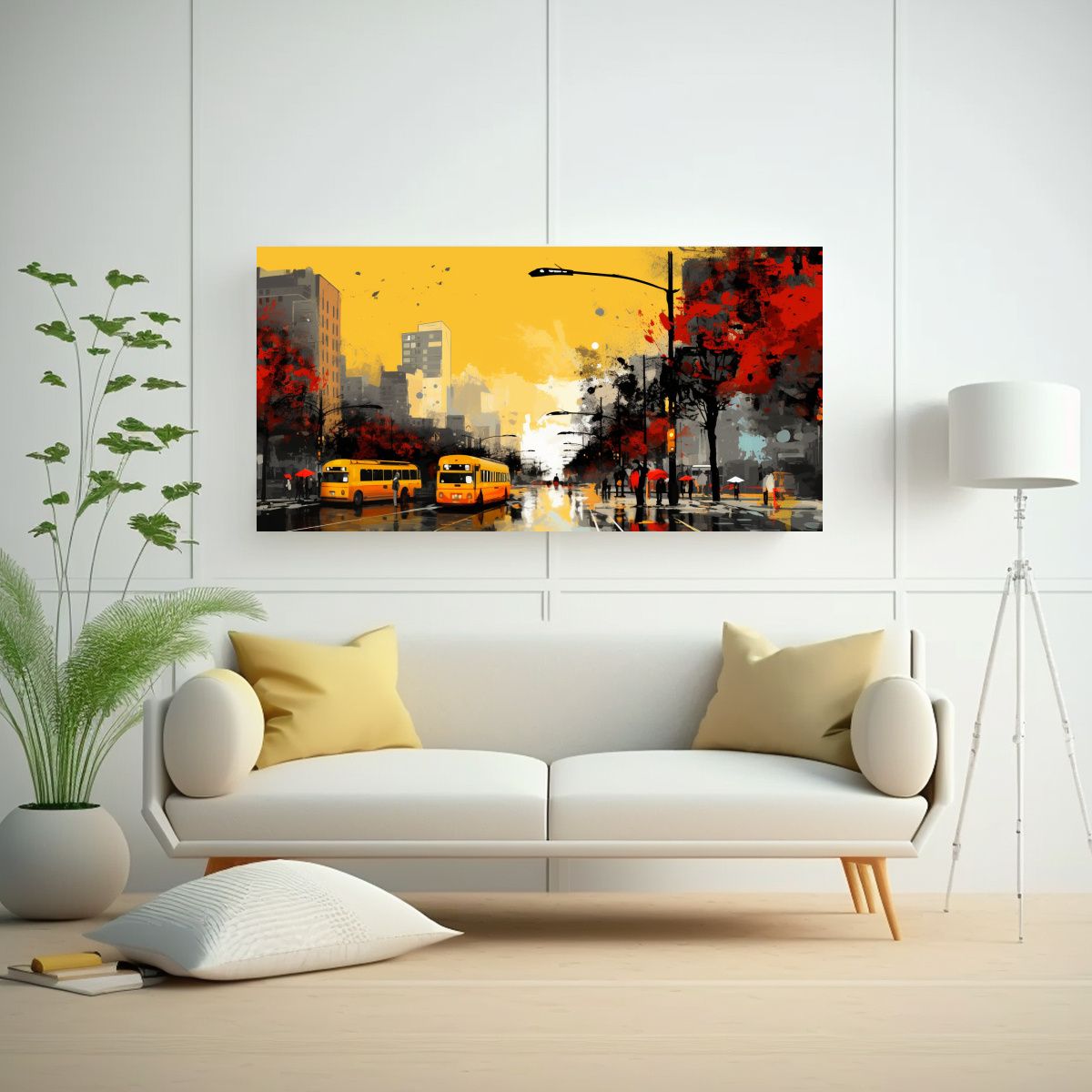 GENERICO - Cuadro Conceptual Cocina Santiago Chile En Amarill 160x80cm