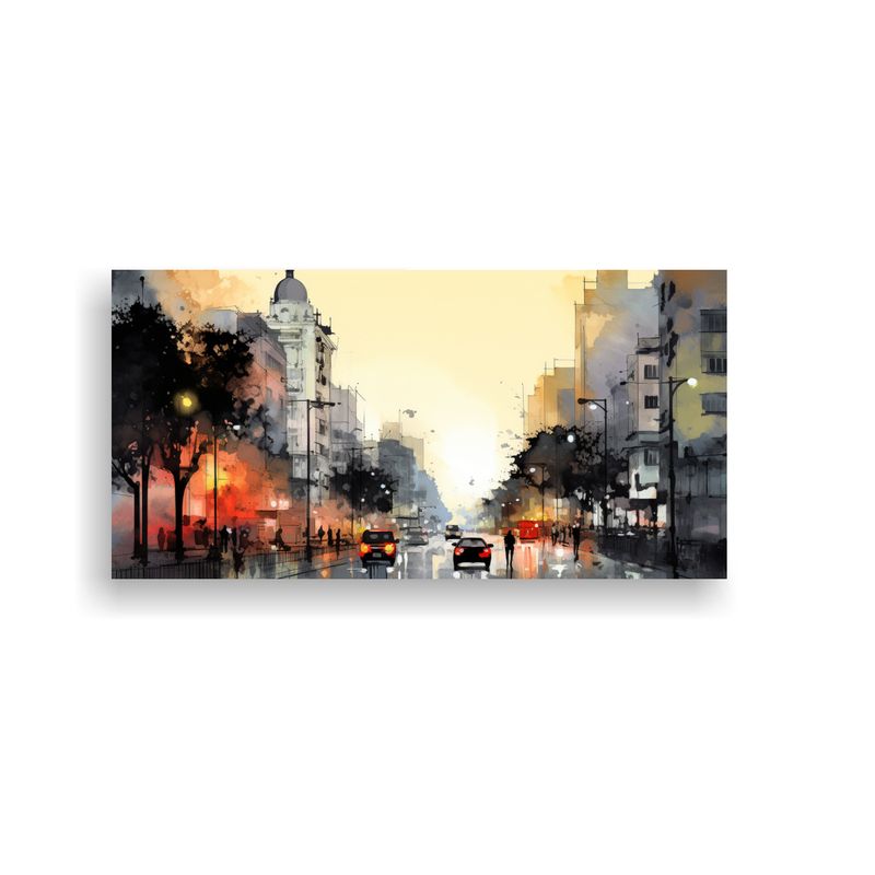 GENERICO - Pinturas Abstractas Elegantes De Santiago En Acuar 160x80cm