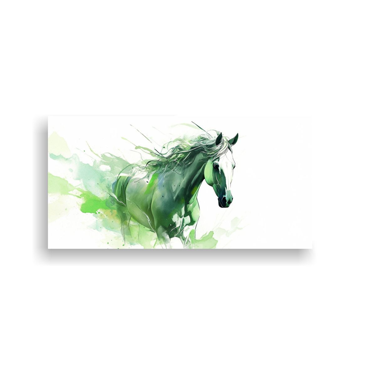 GENERICO - Cuadro Abstracto De Un Caballo Corriendo En Acuare 160x80cm