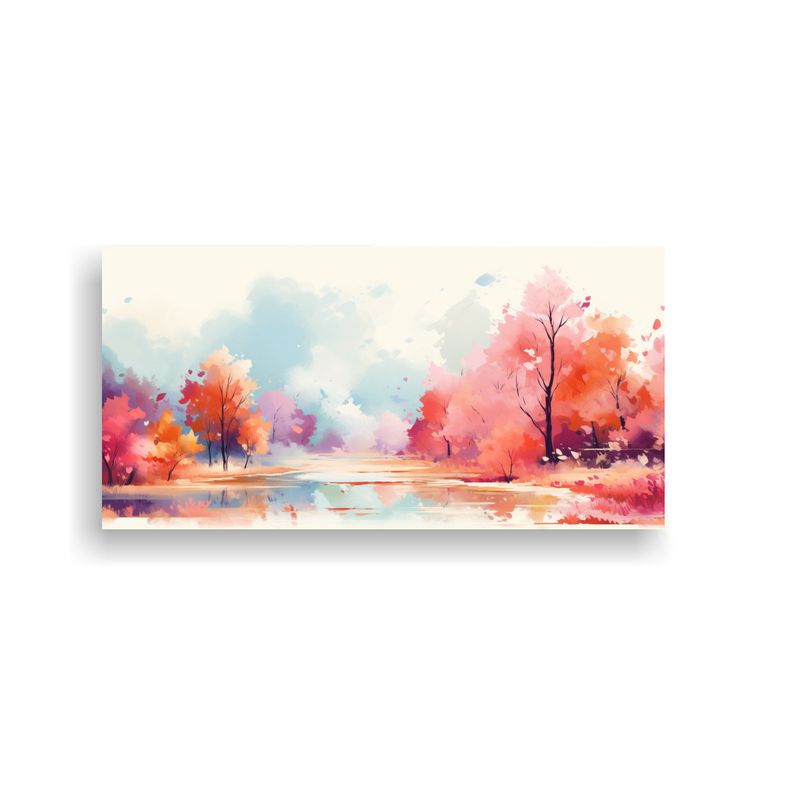 GENERICO - Paisaje Otoñal Con Colores Pastel En Arte Pop Neo 160x80cm