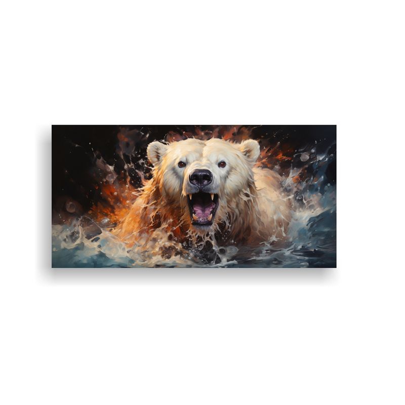 GENERICO - Cuadro En Bastidor Moderno Con Personalidad Oso P 160x80cm