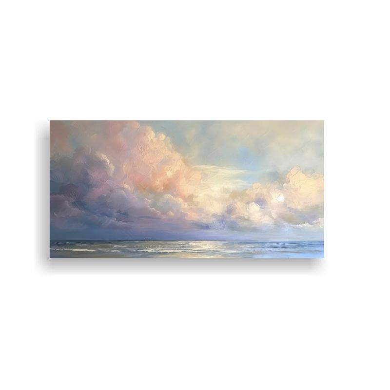 GENERICO - Pintura Acrílica Sencilla De Nubes Tormentosas So 160x80cm