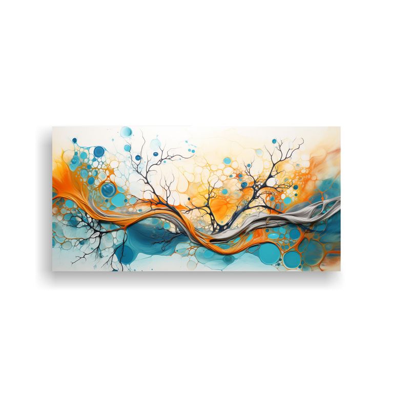 GENERICO - Pintura Lienzo Naturaleza Viva En Tonos Naranja Y  160x80cm
