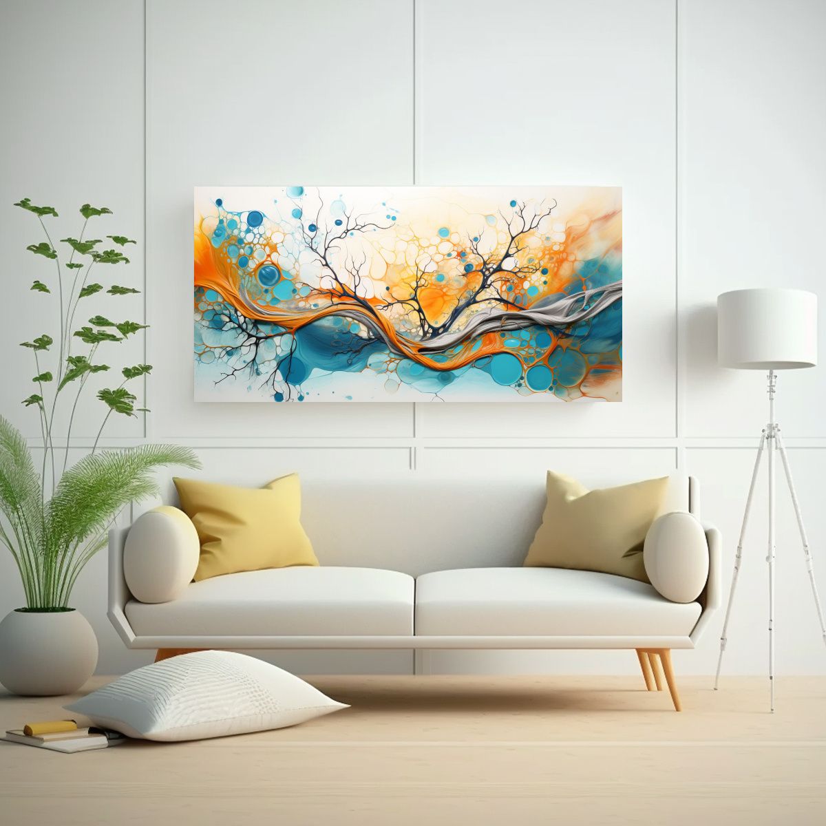 GENERICO - Pintura Lienzo Naturaleza Viva En Tonos Naranja Y  160x80cm