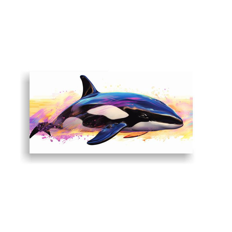 GENERICO - Cuadro Imagen Relieve Orca En Colores Iridiscentes 160x80cm
