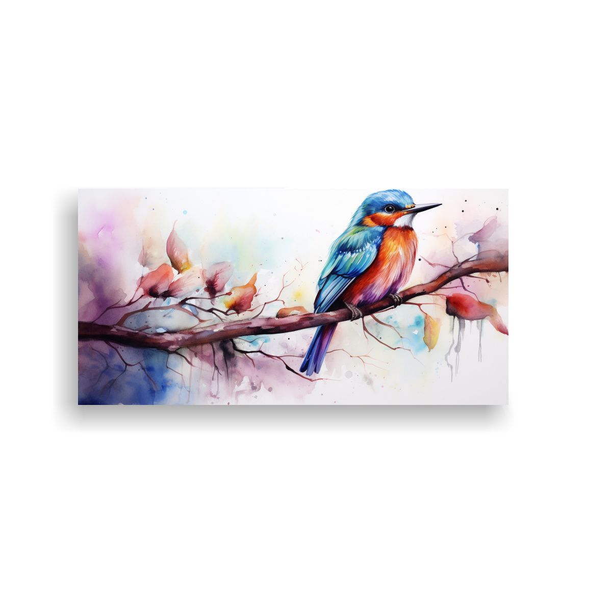 GENERICO - Pintura Moderna De Lienzo Original Aves De Colores 160x80cm.