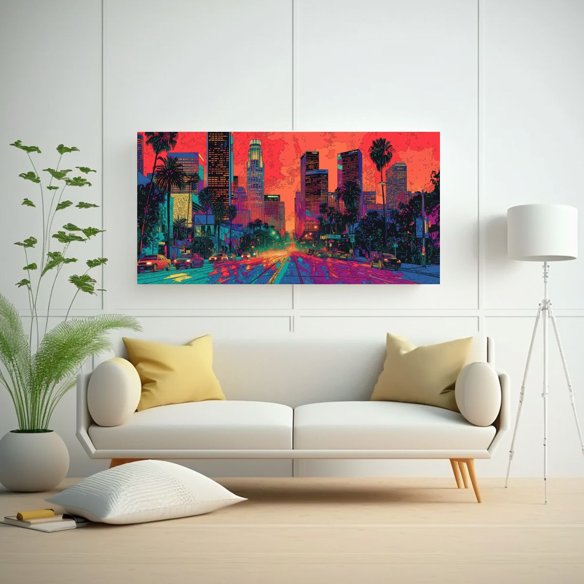 GENERICO - Exposición Arte Vintage Los Ángeles Paisaje Urb 160x80cm