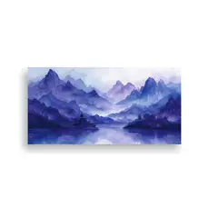 GENERICO - Pintura Acuarela Paisaje Montañas Neblinosas Colo 160x80cm