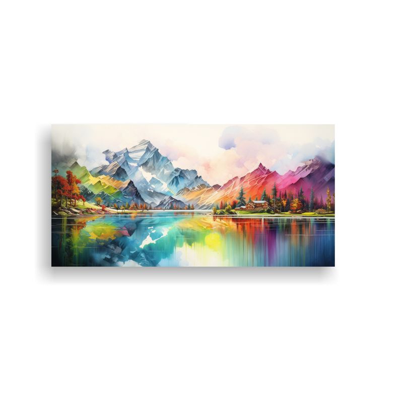 GENERICO - Paisaje De Montaña Y Arco Iris En Equilibrio Hori 160x80cm