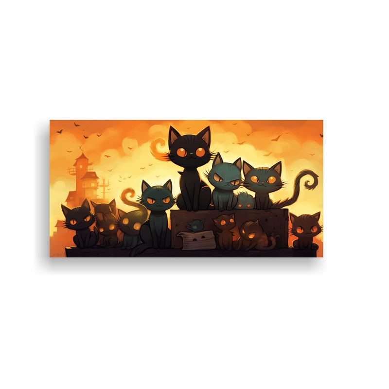 GENERICO - Pinturas De Decoración Con Gatos Negros Intensos  160x80cm
