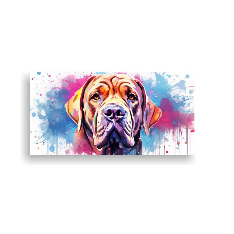 GENERICO - Pintura Decorativa De Mastín En Tonos Pastel Y Bl 160x80cm