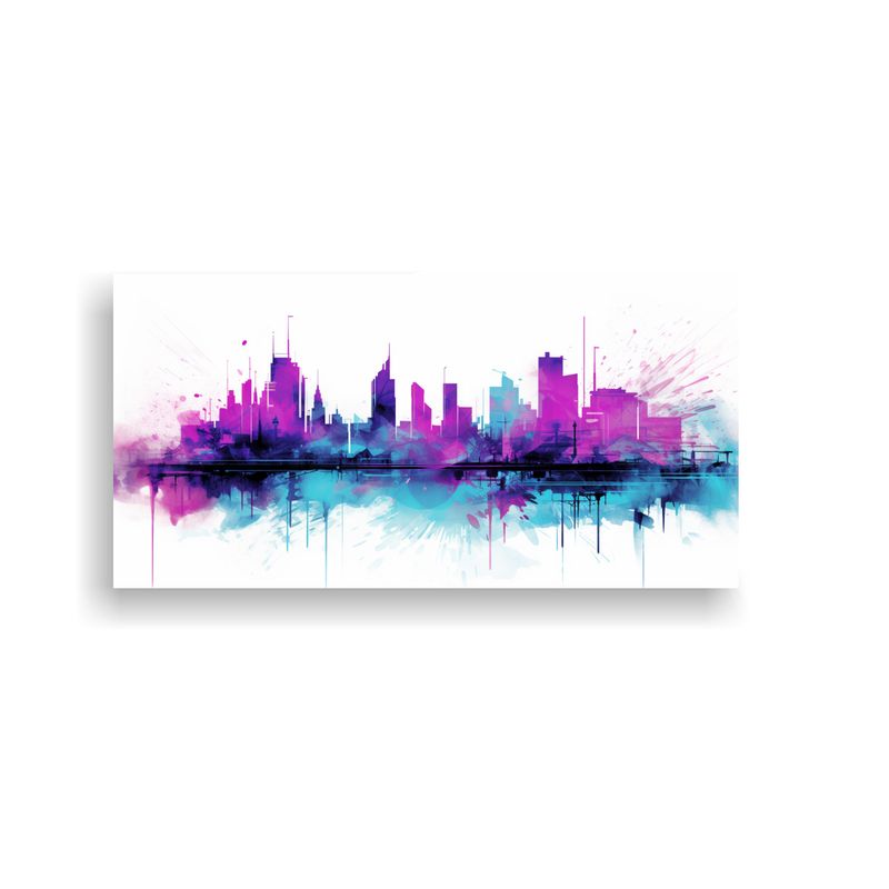 GENERICO - Cuadro Moderno Visión De Santiago En Chile En Col 160x80cm