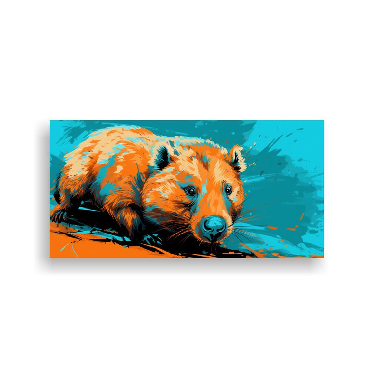 GENERICO - Cuadros Actuales A Wombats En Colores Neo Pop Art  160x80cm