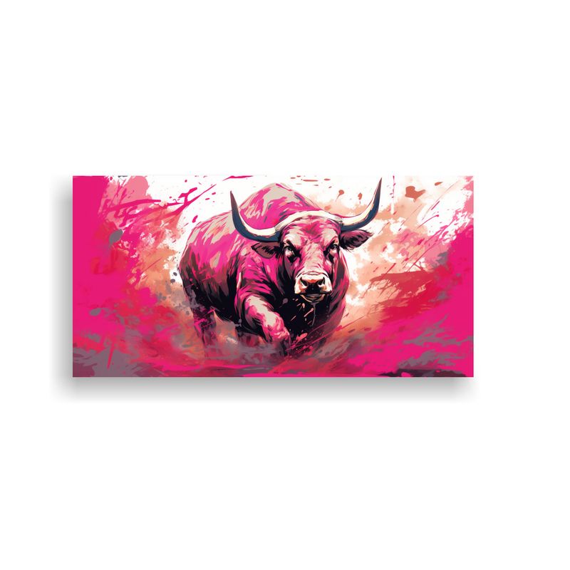 GENERICO - Pintura Decorativa Brillante De Toros En Colores R 160x80cm