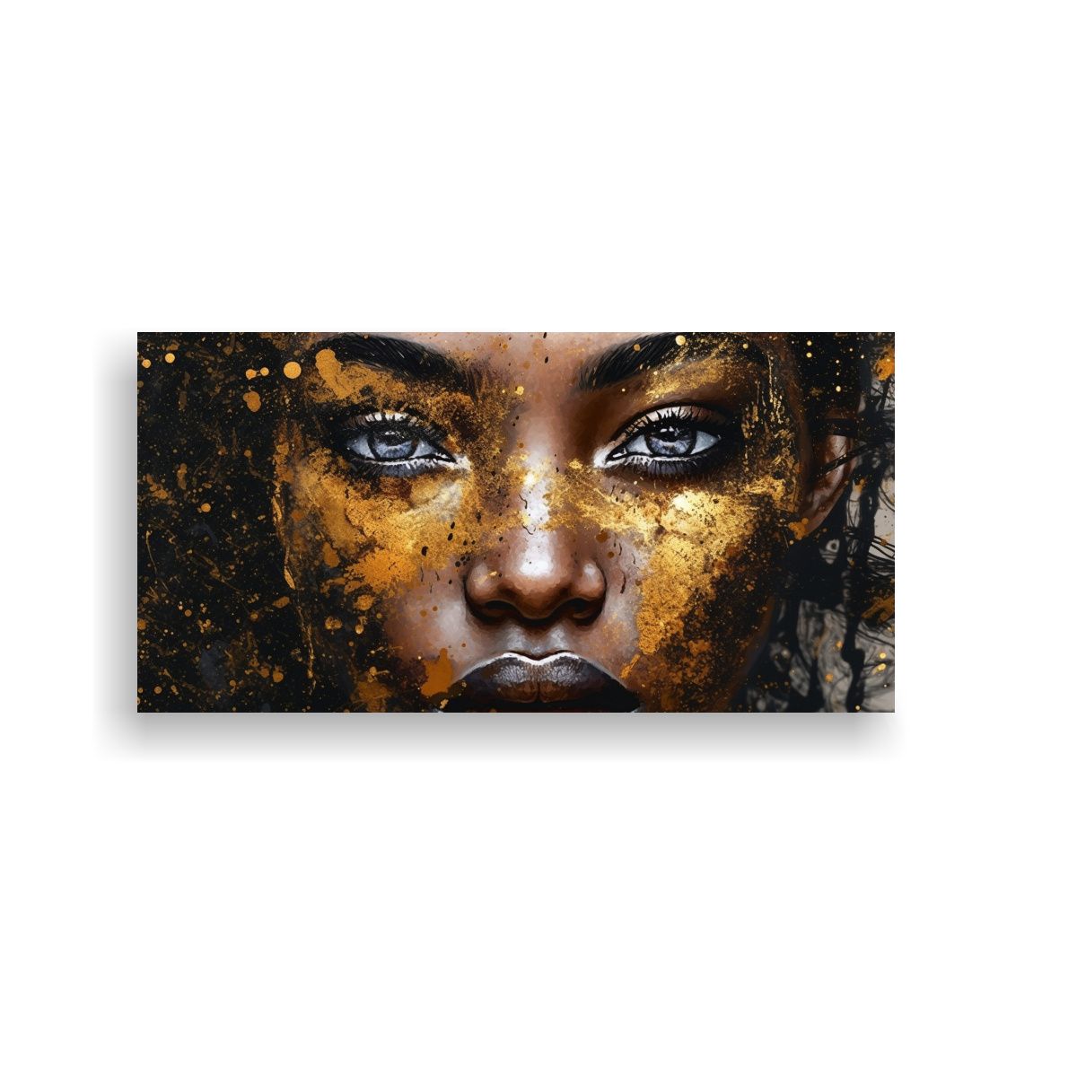 GENERICO - Pintura Decorativa De Retrato De Mujer En Negro Y  160x80cm