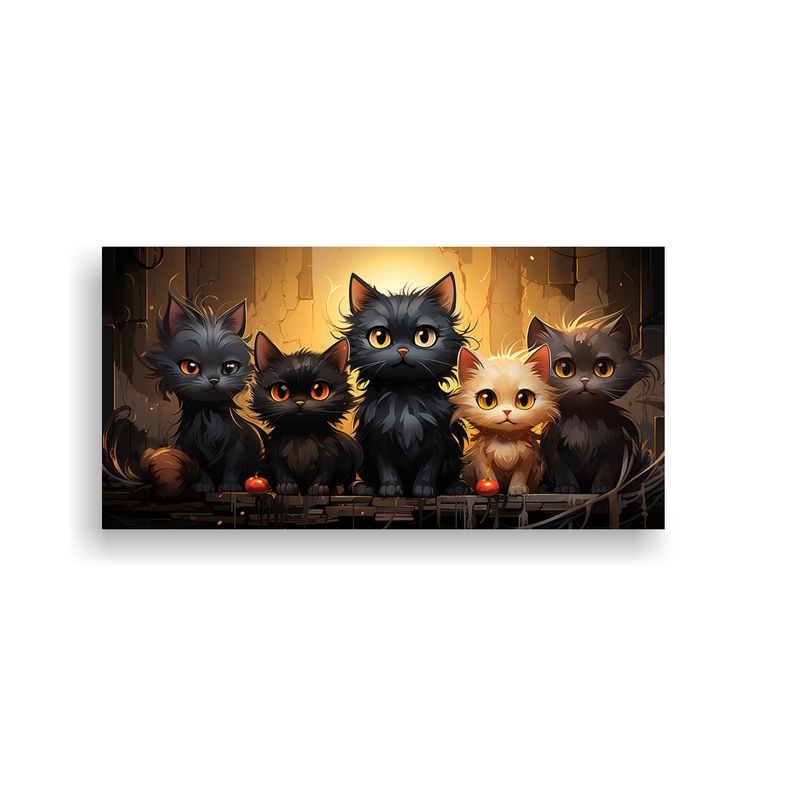 GENERICO - Pinturas Decorativas De Alta Calidad Con Gatos Urb 160x80cm