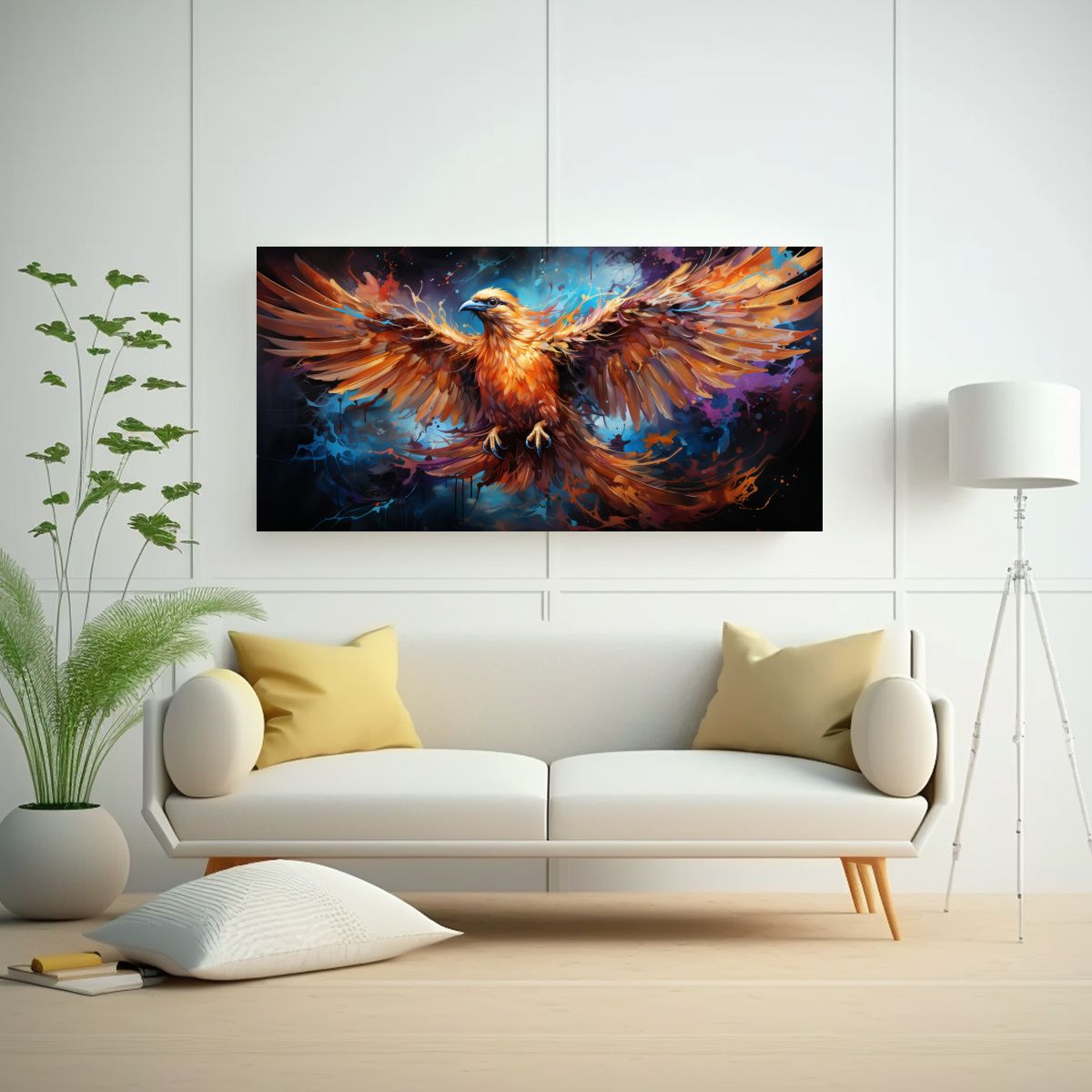 GENERICO - Cuadro Inspirador Color Fénix En Iridiscente Y La 160x80cm.