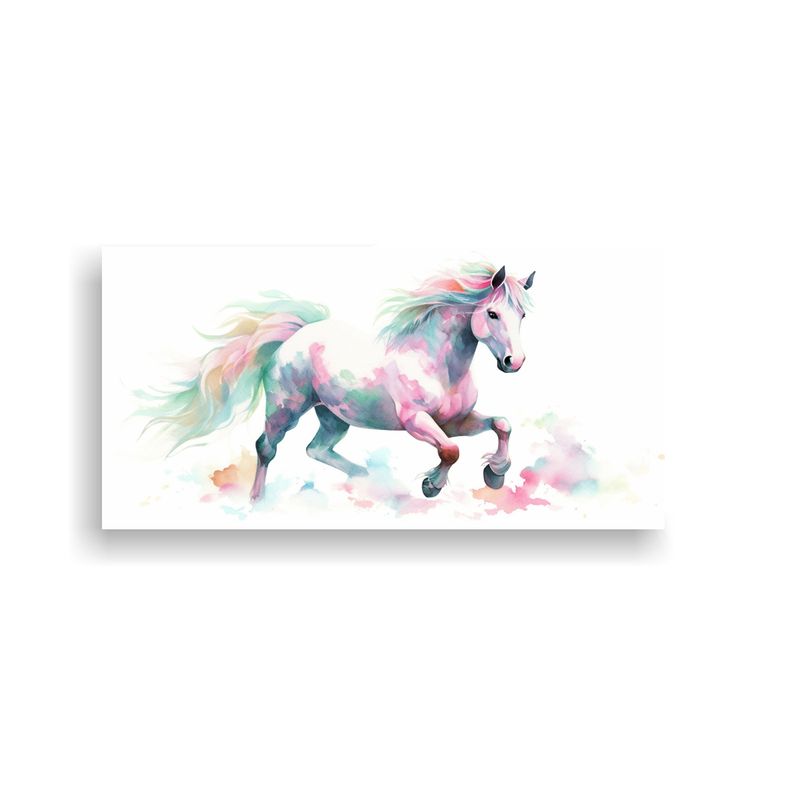 GENERICO - Cuadro Poder A Miniatura Caballo Pastel Y Blanco N 160x80cm