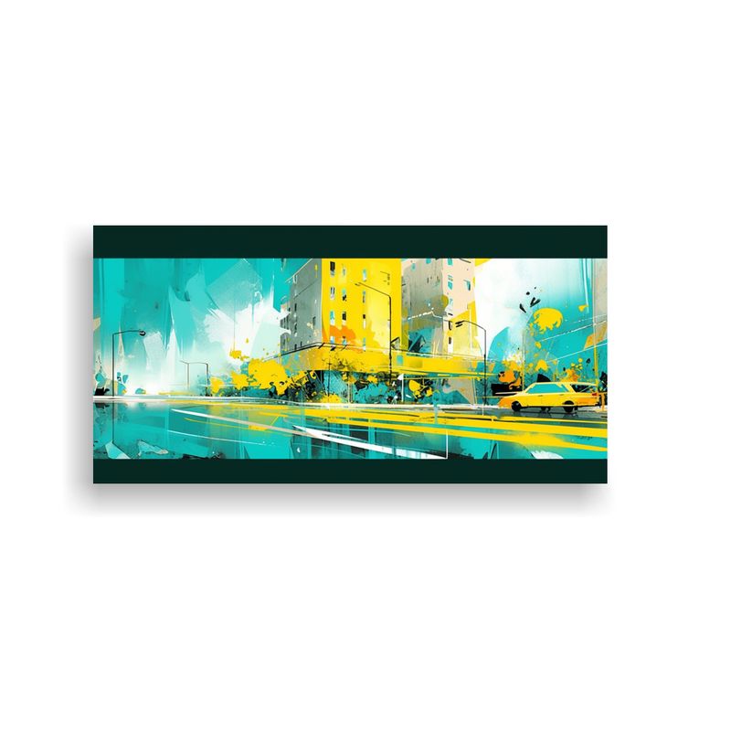 GENERICO - Cuadro Alta Calidad Expresividad Ciudad De Santiag 160x80cm