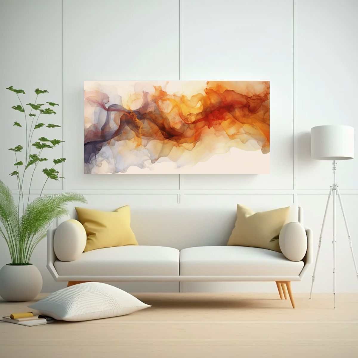 GENERICO - Cuadro Artístico Moderno En Tonos Dorados Y Marro 160x80cm