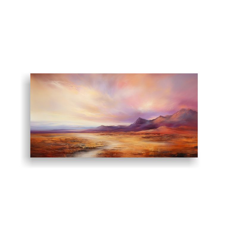 GENERICO - Paisaje Abstracto Con Arcoíris Y Colores Marrones 160x80cm