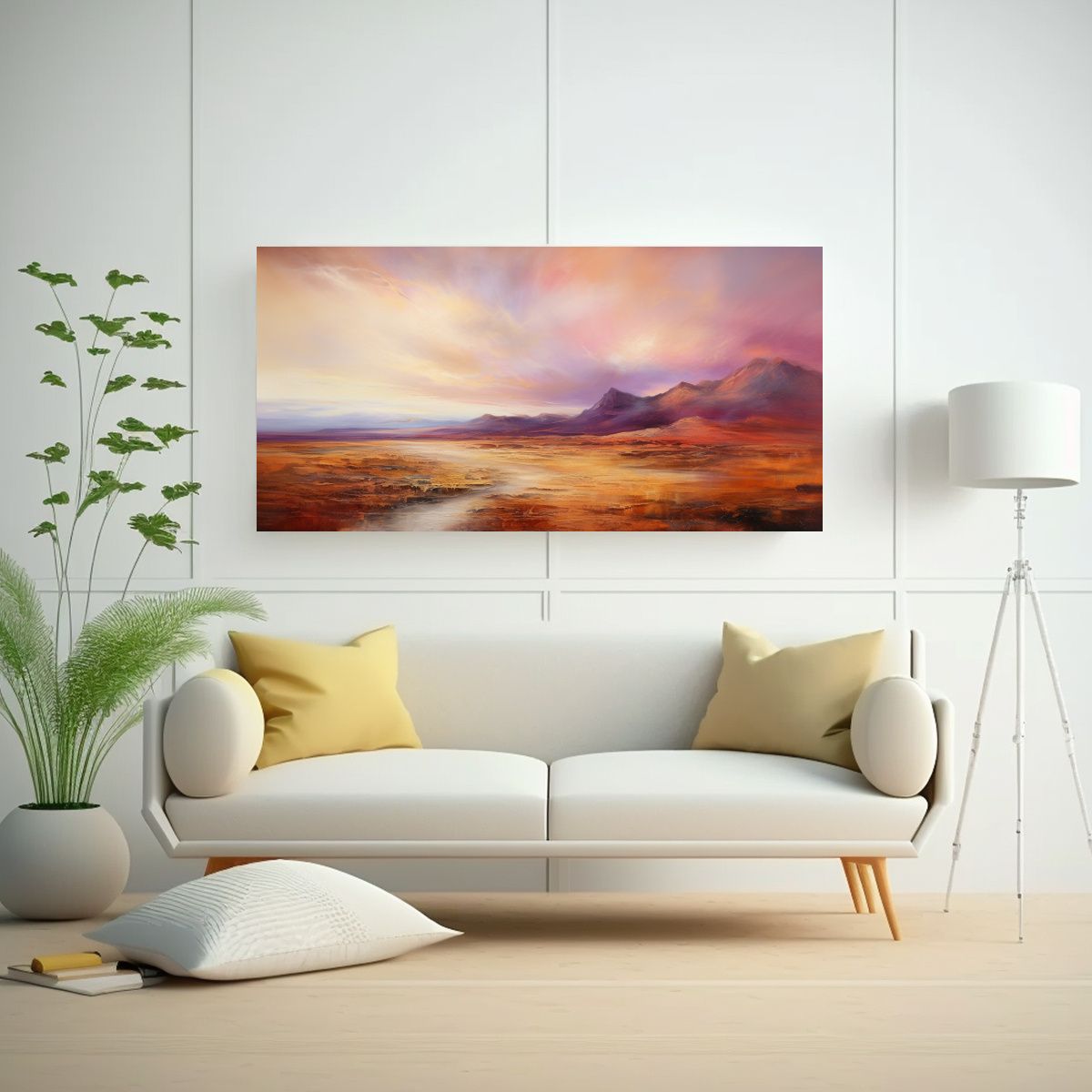 GENERICO - Paisaje Abstracto Con Arcoíris Y Colores Marrones 160x80cm