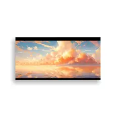 GENERICO - Cuadro Abstracto Dormitorio Mar Y Cielo En Tonos M 60x30cm.