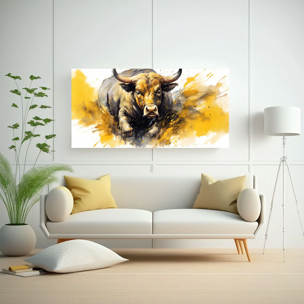 GENERICO - Cuadros Decorativos Lienzo Expresión Toros Acuare 160x80cm.