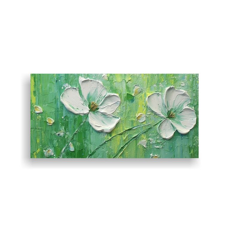 GENERICO - Pintura Al Estilo óleo Abstracta Verde Con Destel 160x80cm