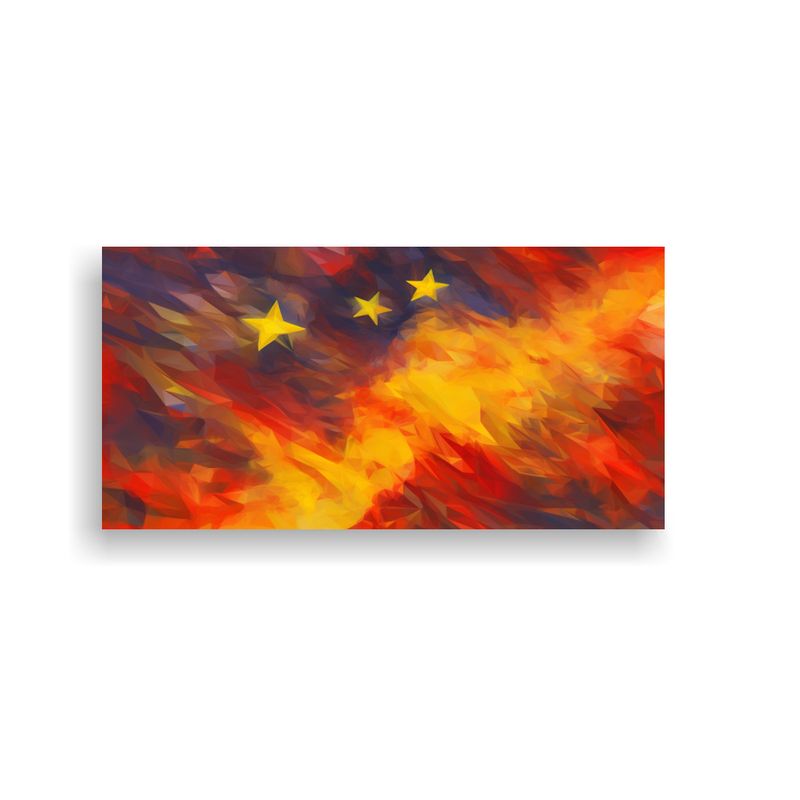 GENERICO - Cuadro Decorativo Abstracto De Bandera China De Al 160x80cm