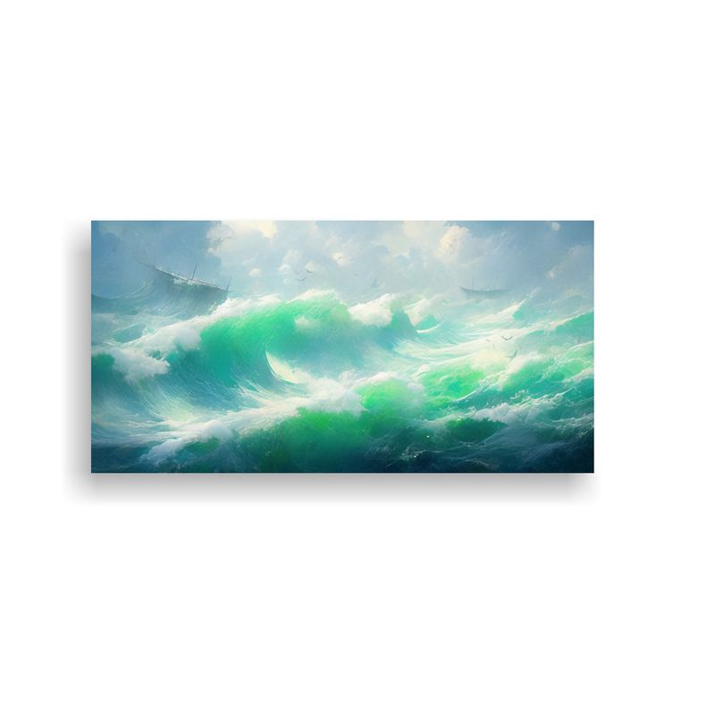 GENERICO - Pintura Abstracta Calma Del Cielo Y Del Mar Con Co 160x80cm