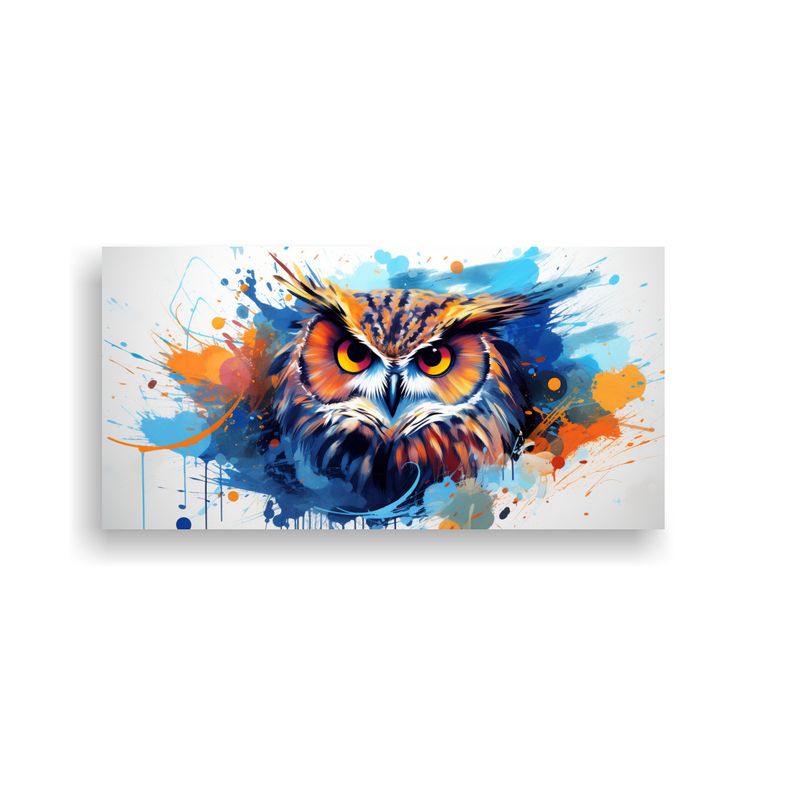 GENERICO - Cuadro Venta Exclusiva Búho En Colores Naranja Y  60x30cm