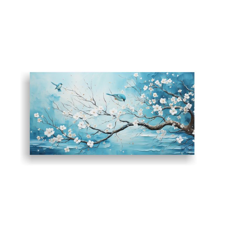 GENERICO - Pintura Abstracta De Un árbol En Colores Blanco Y 160x80cm