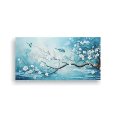 GENERICO - Pintura Abstracta De Un árbol En Colores Blanco Y 160x80cm