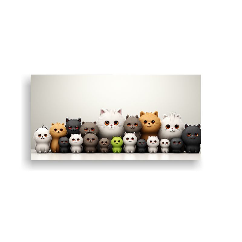 GENERICO - Cuadro Inspirador Poder Gatos Y Niños Línea Lie 160x80cm