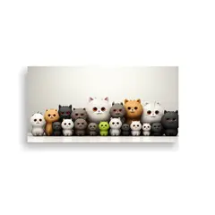 GENERICO - Cuadro Inspirador Poder Gatos Y Niños Línea Lie 160x80cm.