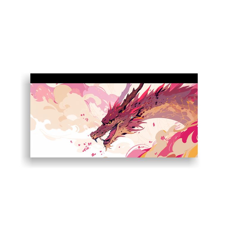 GENERICO - Cuadro Textura Fina Dragon En Marrón Y Rosa Ambie 160x80cm