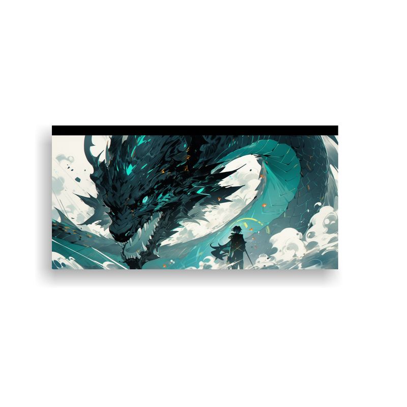 GENERICO - Pintura Decorativa Esquema Dragón Turquesa Y Negr 160x80cm