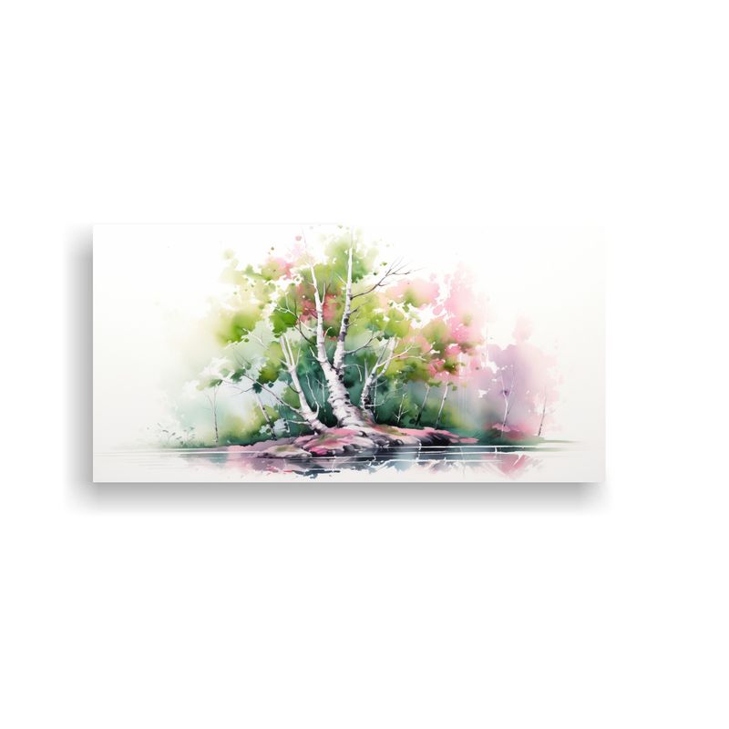 GENERICO - Pintura Abstracta De Árbol Bonsái De Abedul Verd 160x80cm