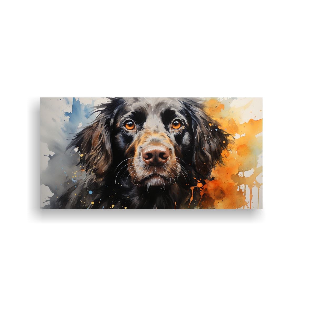 GENERICO - Cuadro Decorativo De Spaniel En Acuarelas Colorida 160x80cm