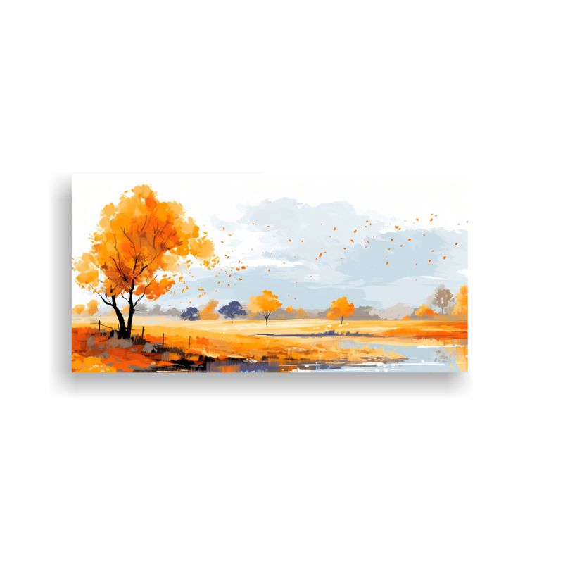 GENERICO - Cuadro Decorativo Paisaje Otoñal Con Colores Nara 160x80cm