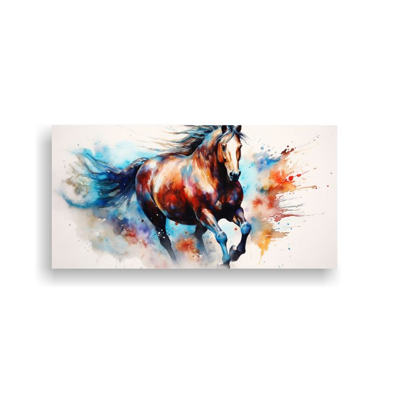 GENERICO - Pintura Al Acuarela De Caballo Colorido Estilo Imp 160x80cm
