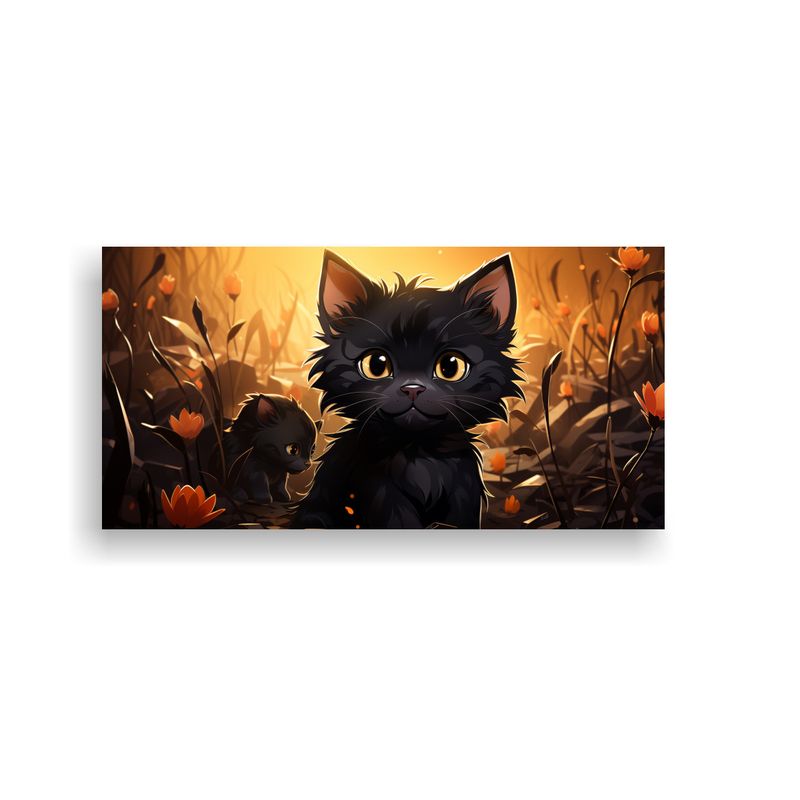 GENERICO - Pinturas De Decoración De Gatitos Negros Adorable 160x80cm
